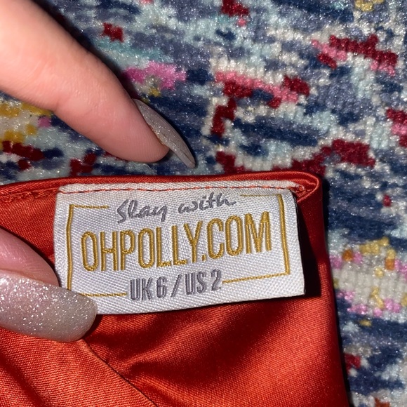 Oh Polly orange silk dress - Picture 2 of 2